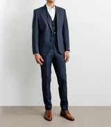 100% wool suit navy blue medium grey navy blue
