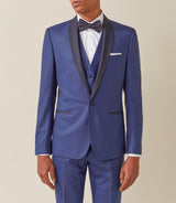 Blue wool shawl collar formal suit "Feri