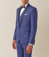 Blue wool shawl collar formal suit "Feri