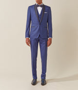 Blue wool shawl collar formal suit "Feri