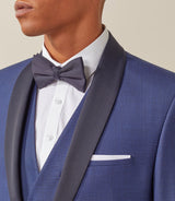 Blue wool shawl collar formal suit "Feri