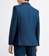 Ceremony suit with blue hem