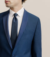 Costume cérémonie avec un col châle bleu