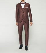 2-button suit in raspberry wool FAVORI