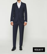 Costume regular 2 boutons en laine bleu marine FLATTEURREG - IZAC