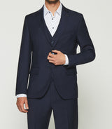 Costume regular 2 boutons en laine bleu marine FLATTEURREG - IZAC
