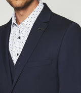 Costume regular 2 boutons en laine bleu marine FLATTEURREG - IZAC