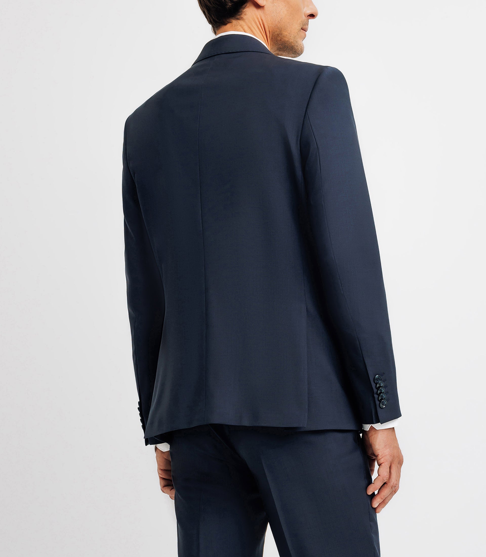 Costume 2 boutons en laine bleu marine - IZAC