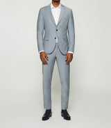 Light blue checkered suit 2 rail buttons