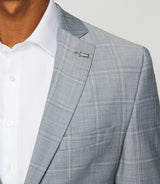 Light blue checkered suit 2 rail buttons