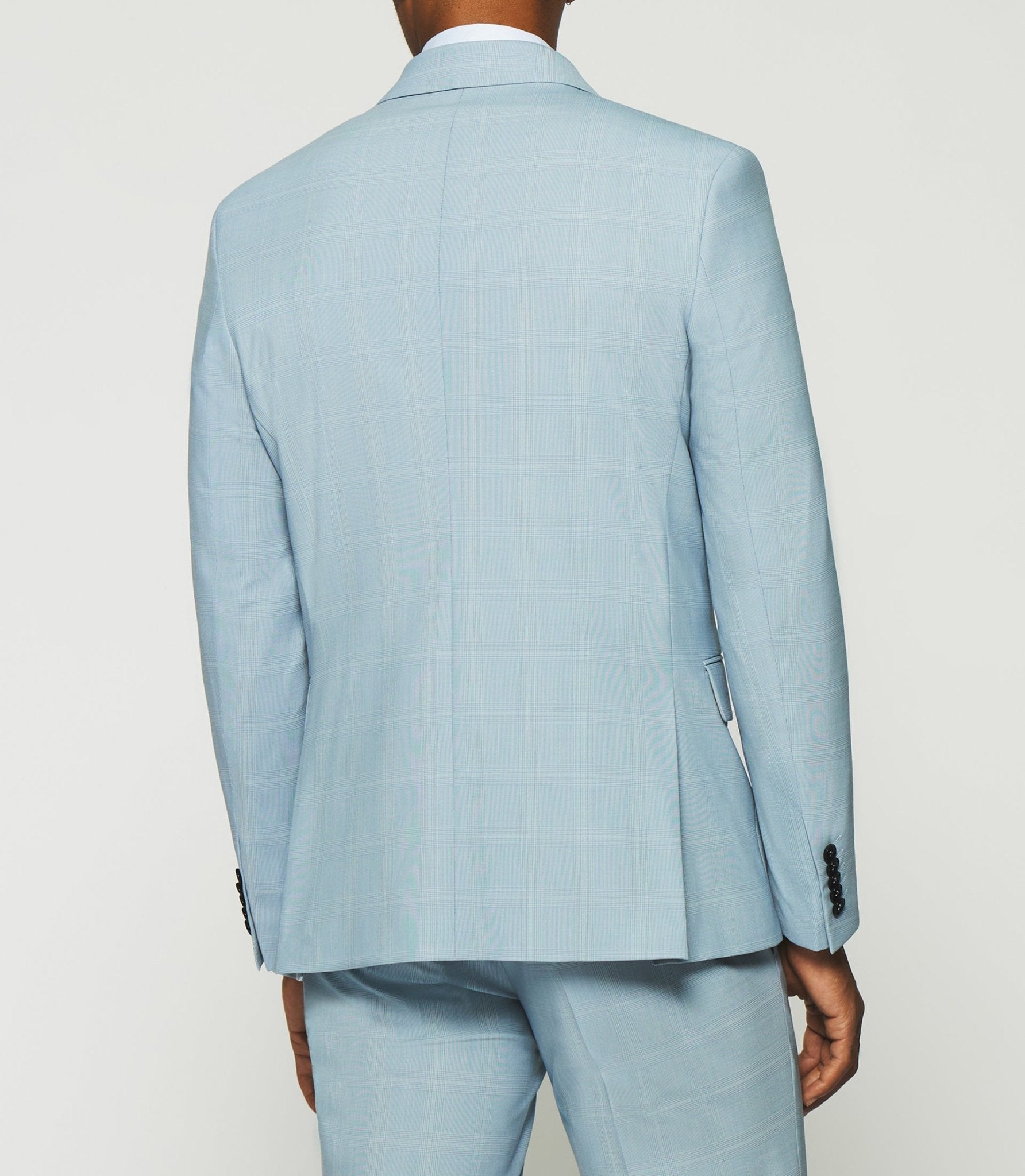 Costume à carreaux esprit Prince de Galles bleu ciel FORMENTERA - IZAC