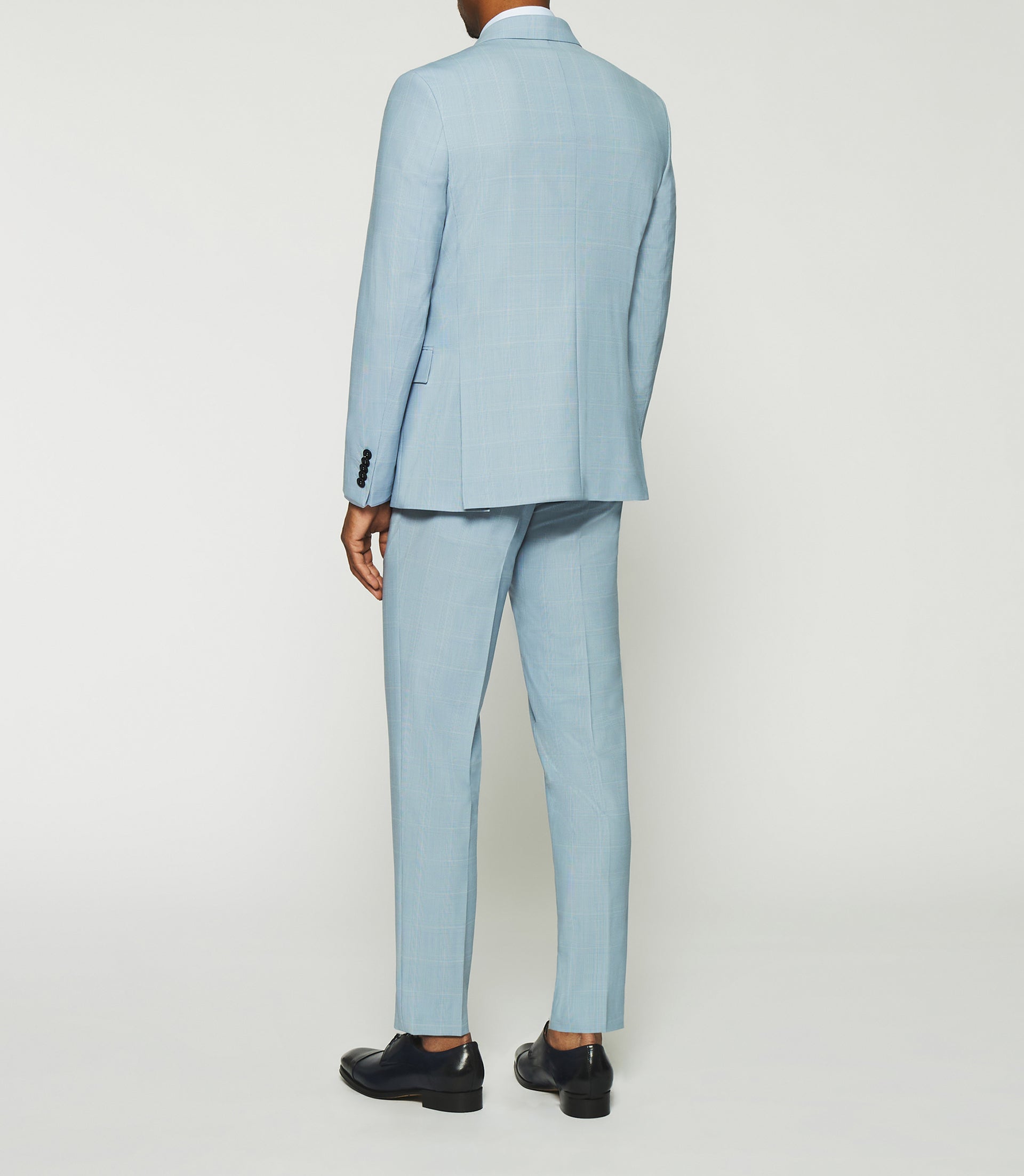 Costume à carreaux esprit Prince de Galles bleu ciel FORMENTERA - IZAC