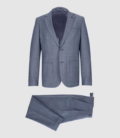 Costume 2 boutons rayé bleu clair - IZAC