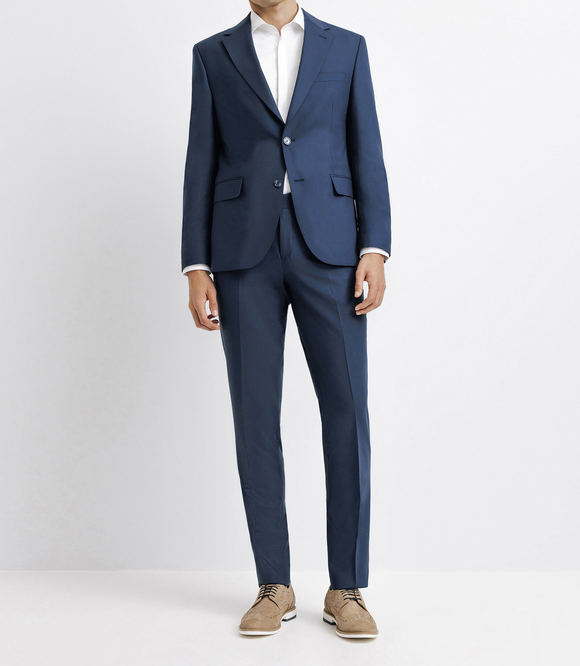 Costume à carreaux 2 boutons bleu marine - IZAC