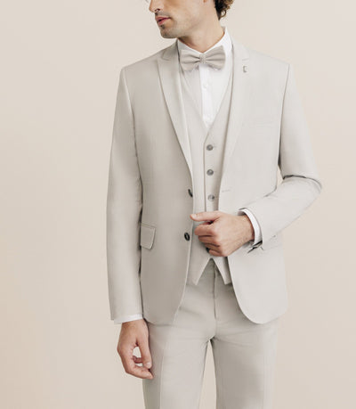 Costume 2 boutons soyeux mastic - IZAC