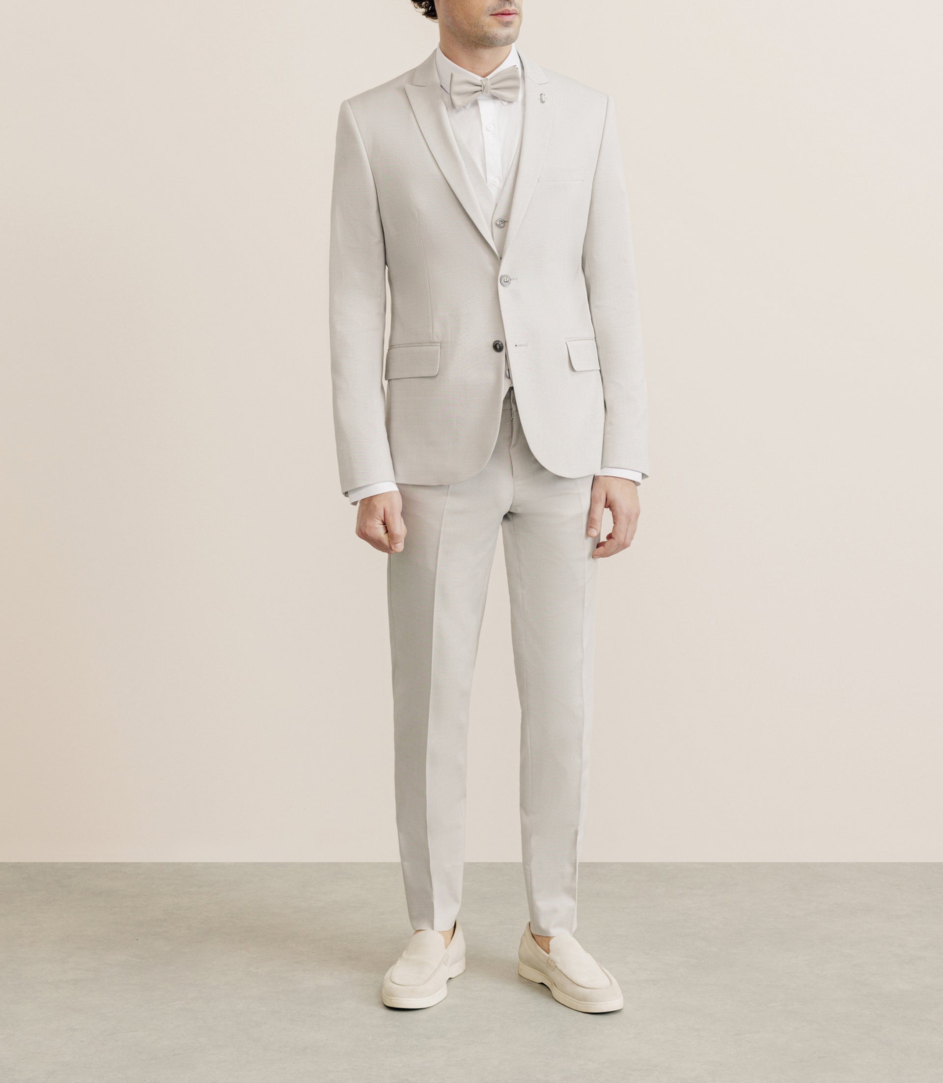 Costume 2 boutons soyeux mastic - IZAC