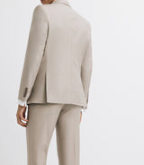 2 beige wool suit costume