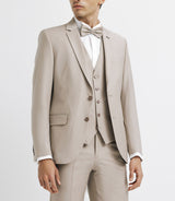 2 beige wool suit costume