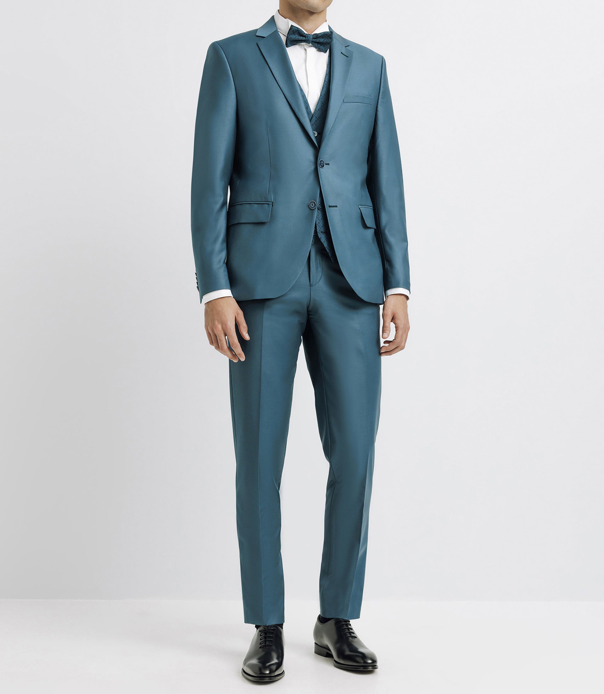 Costume cérémonie 3 pièces bleu vert - IZAC