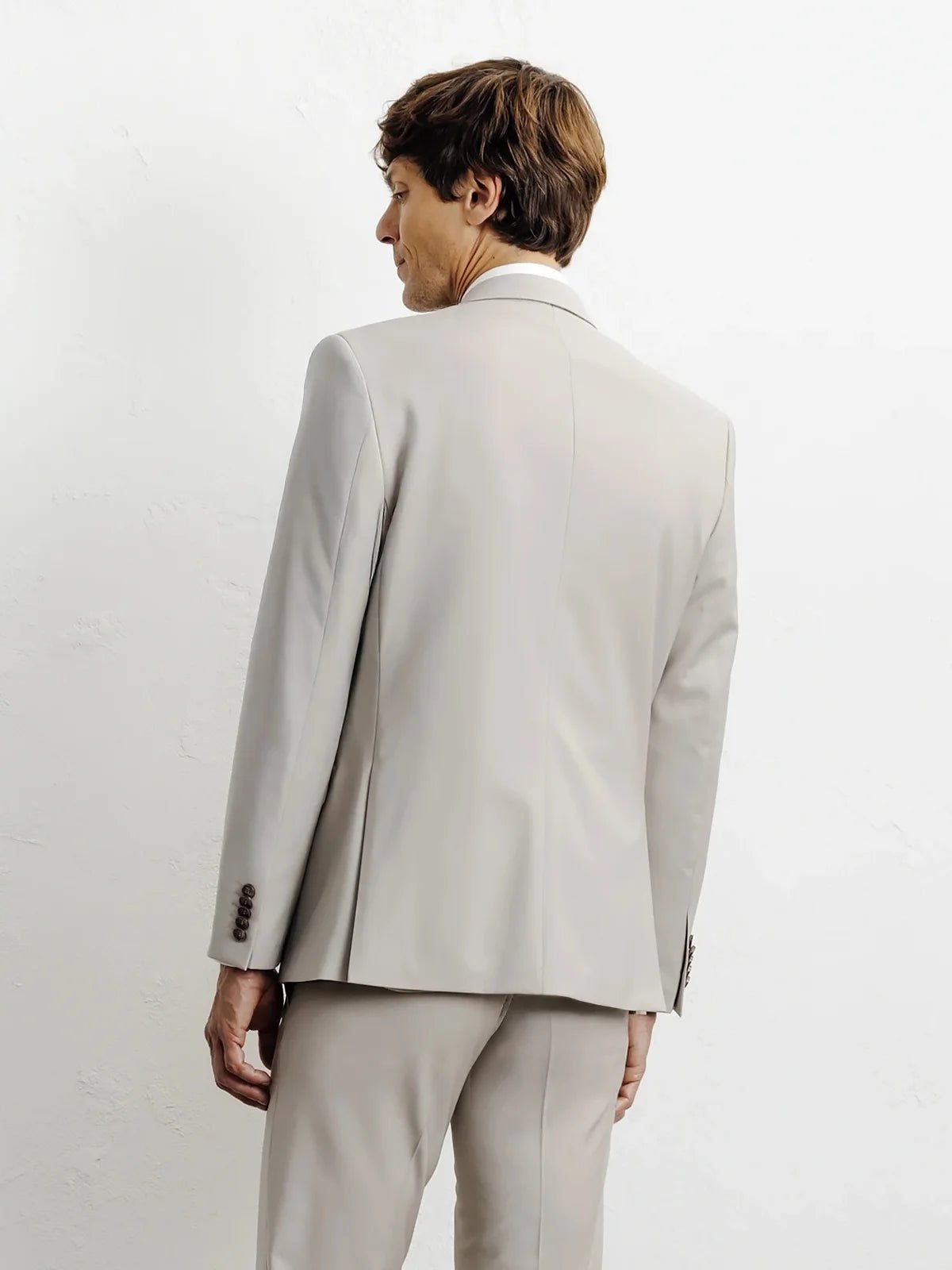 Costume 2 boutons laine beige - IZAC