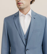 Costume 2 boutons laine majoritaire bleu ciel