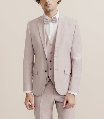 Costume 2 boutons laine majoritaire rose - IZAC