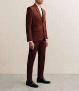 Costume 2 boutons laine majoritaire terracotta