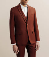 Costume 2 boutons laine majoritaire terracotta