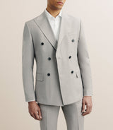 Costume croisé en laine mélangée beige