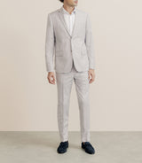 Beige tile fabric suitcase