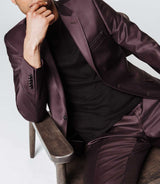 Costume col tailleur bordeaux - IZAC