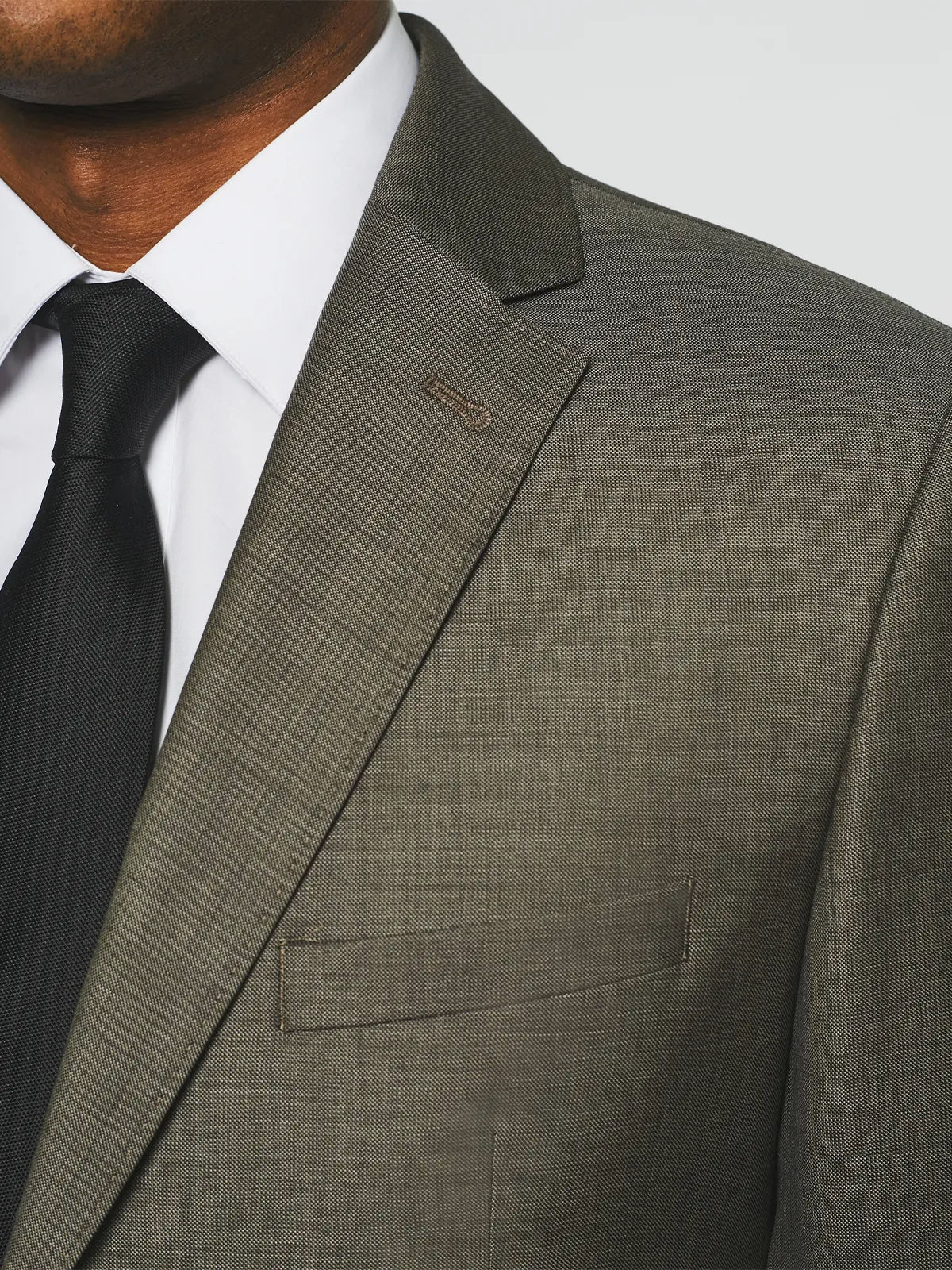 Costume 2 boutons en laine taupe LATIN - IZAC