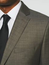 Costume 2 boutons en laine taupe LATIN - IZAC