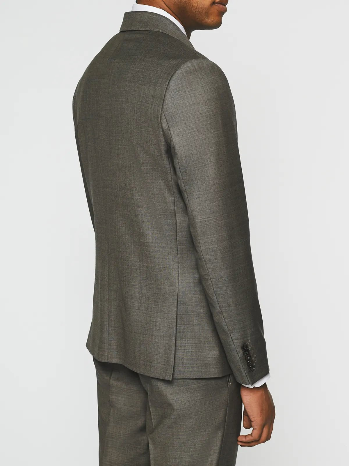 Costume 2 boutons en laine taupe LATIN - IZAC