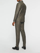 Costume 2 boutons en laine taupe LATIN - IZAC