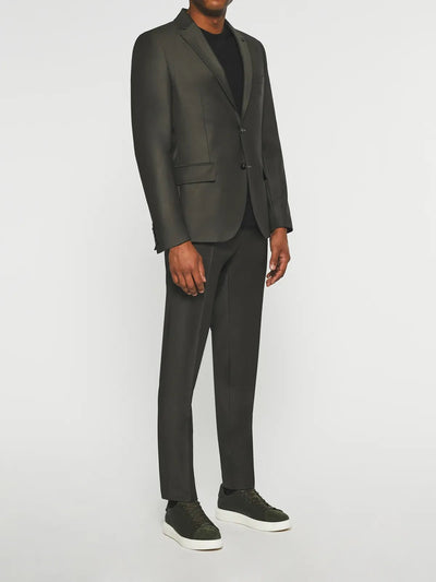 Costume cérémonie 2 boutons laine kaki LIMONE - IZAC