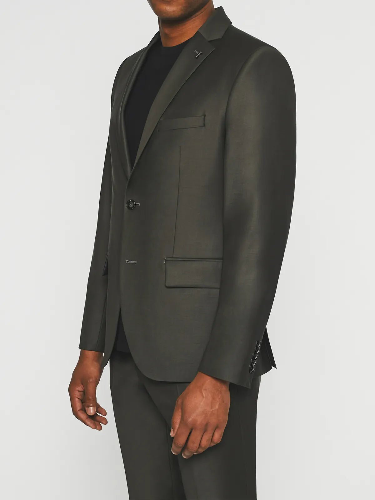 Costume cérémonie 2 boutons laine kaki LIMONE - IZAC