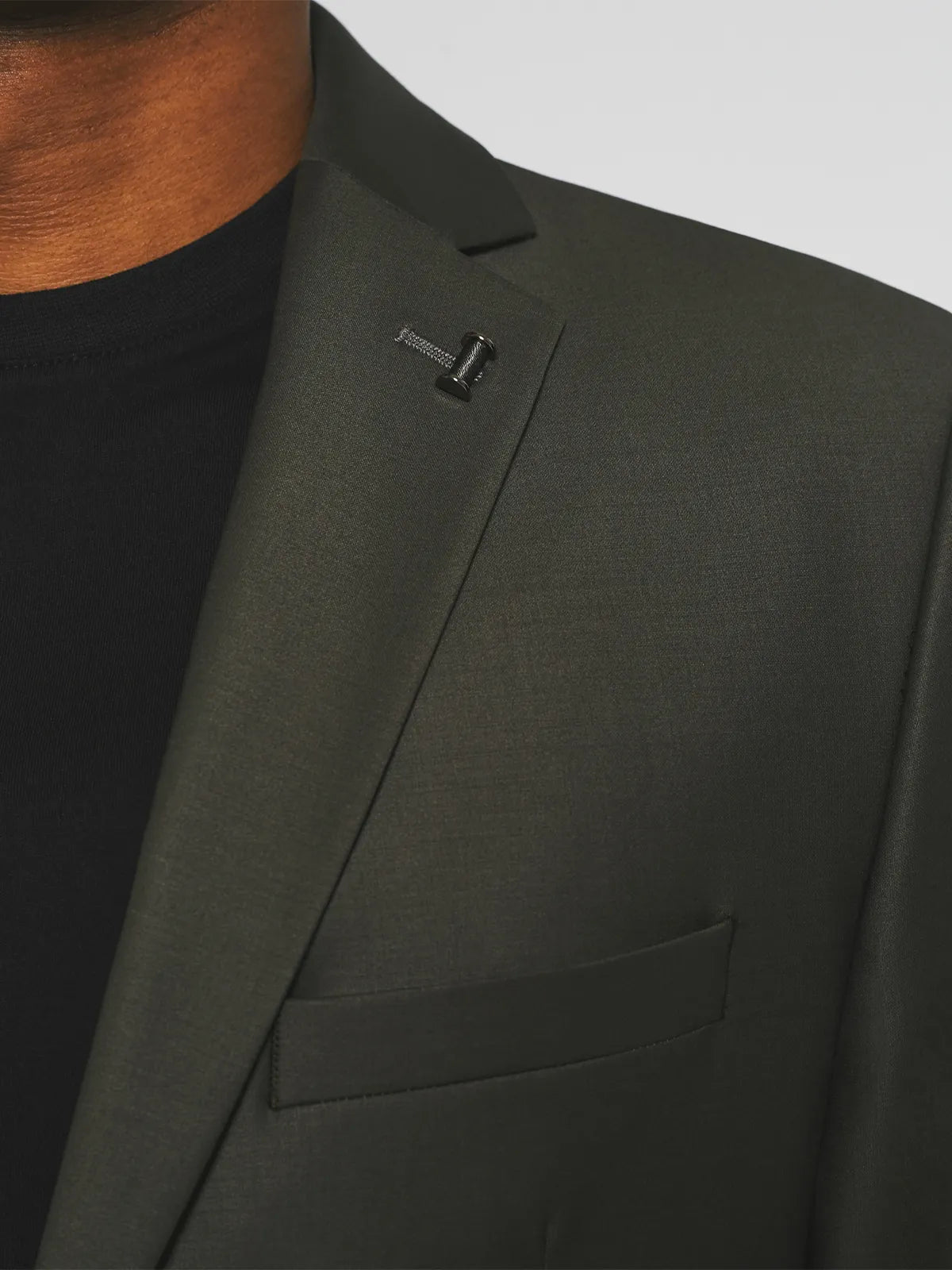 Costume cérémonie 2 boutons laine kaki LIMONE - IZAC