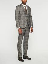 Costume 2 boutons à carreaux gris beige LYS - IZAC