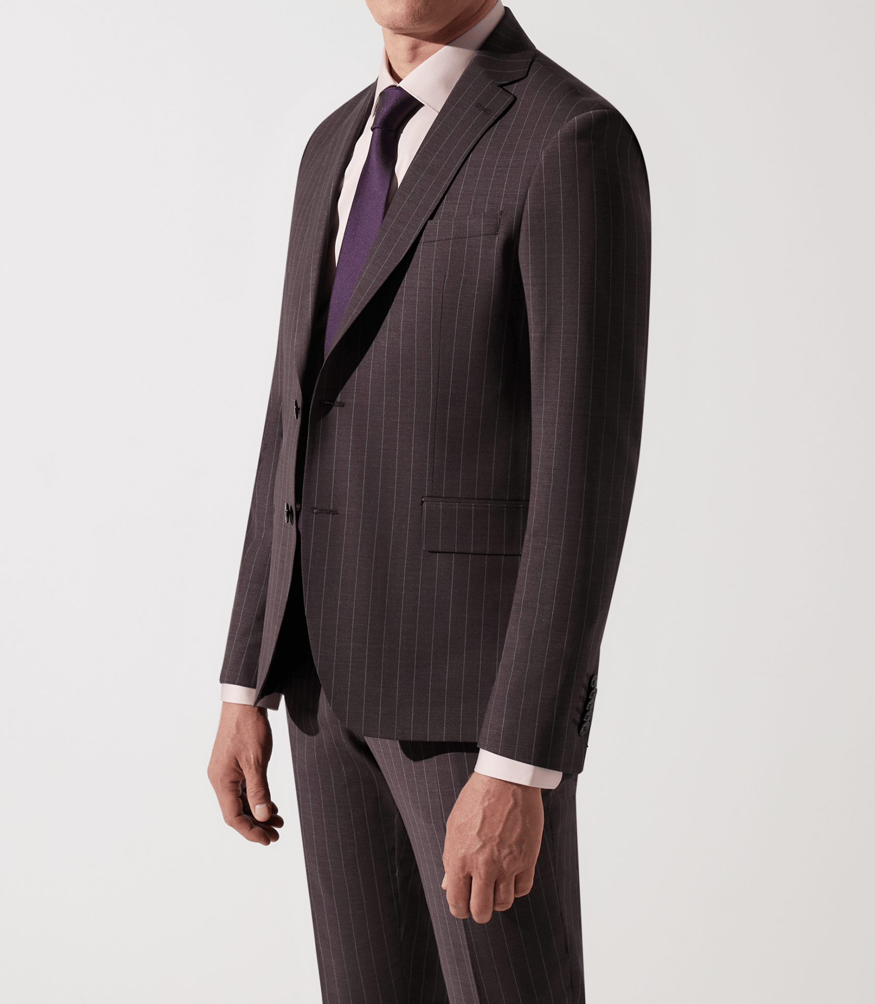 Costume 2 boutons à rayures bordeaux LUGANO - IZAC