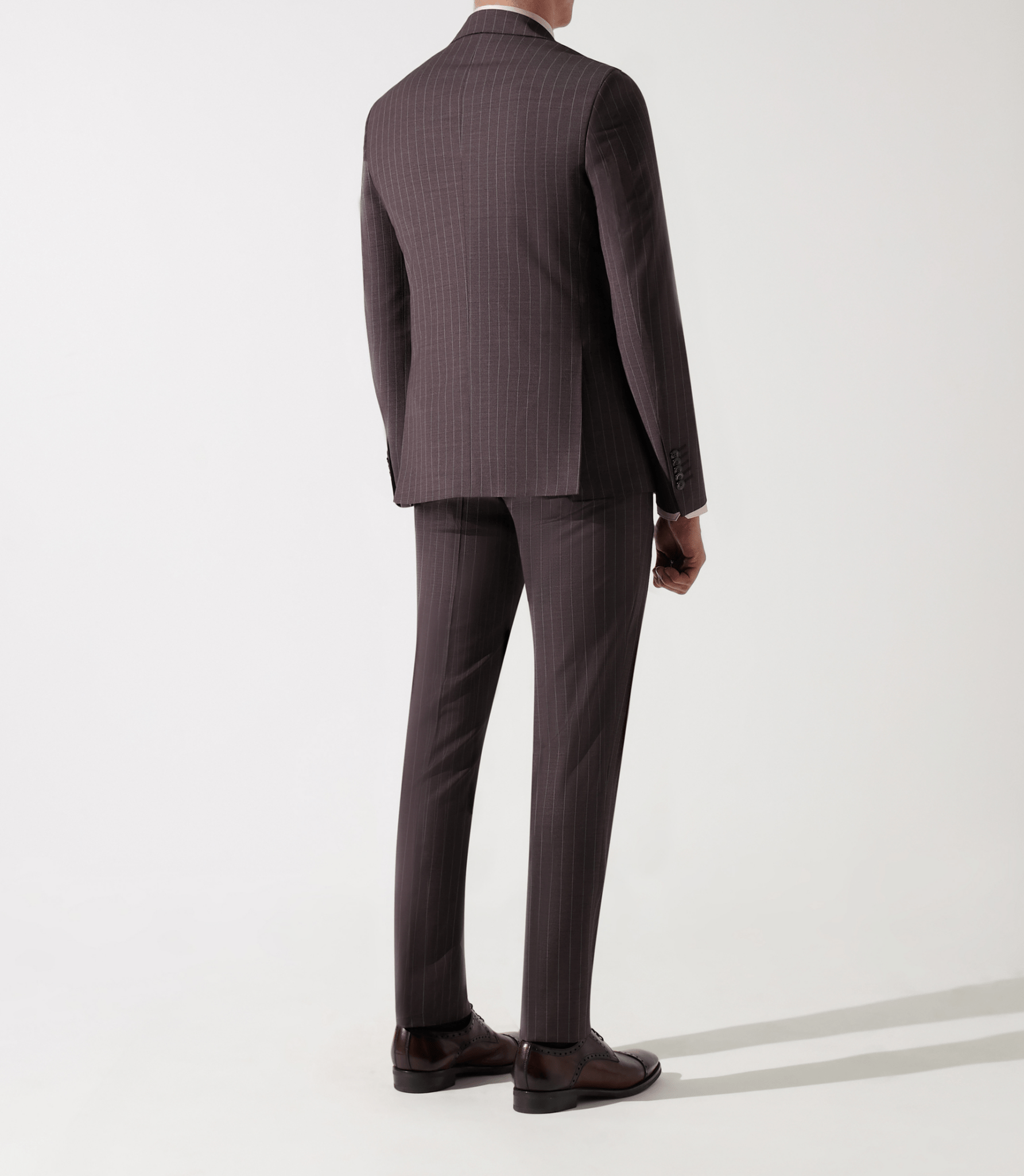 Costume 2 boutons à rayures bordeaux LUGANO - IZAC