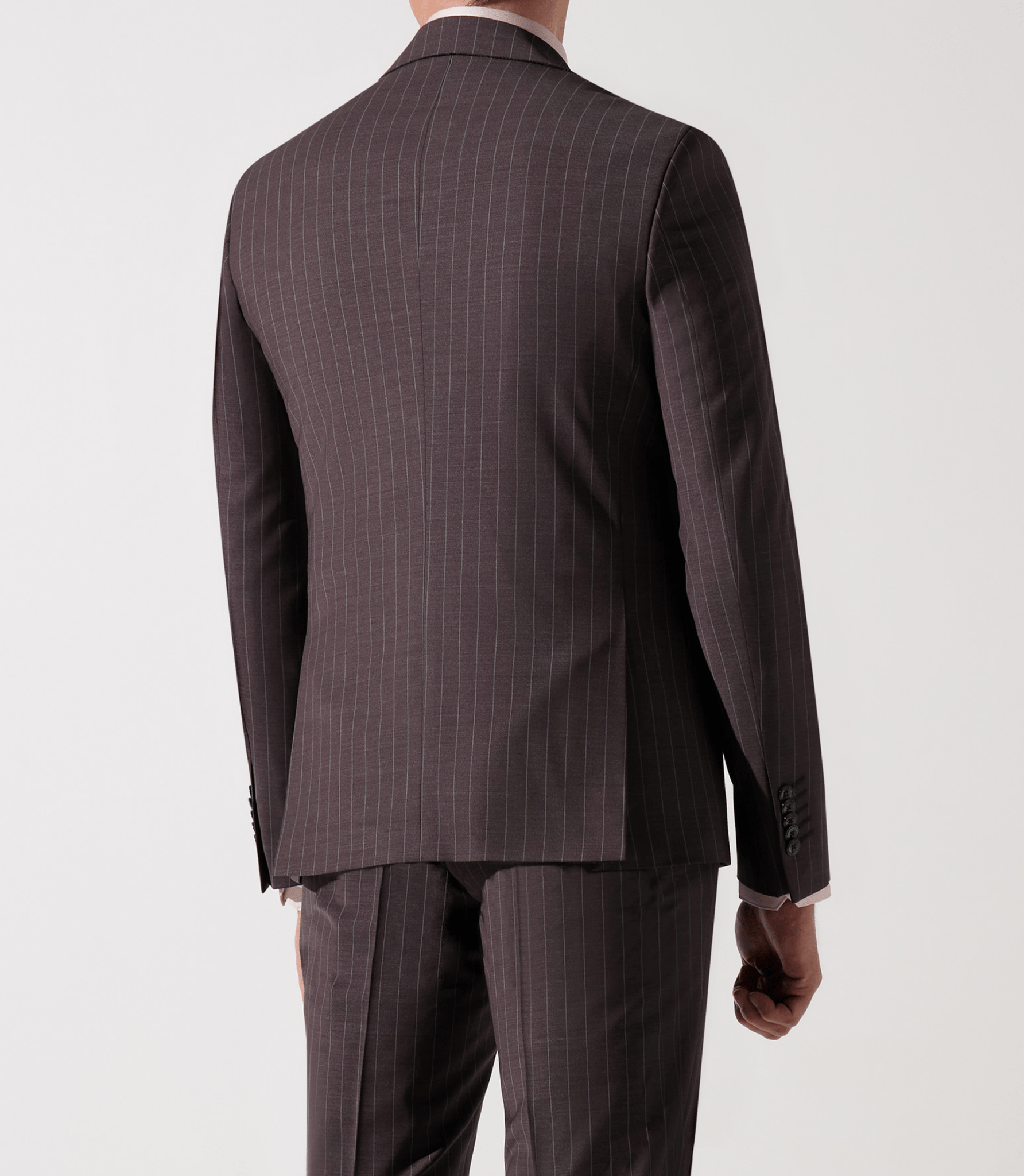 Costume 2 boutons à rayures bordeaux LUGANO - IZAC