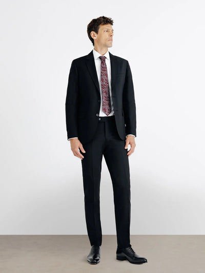 Costume 2 boutons en laine noir - IZAC