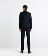 100% black wool city pants