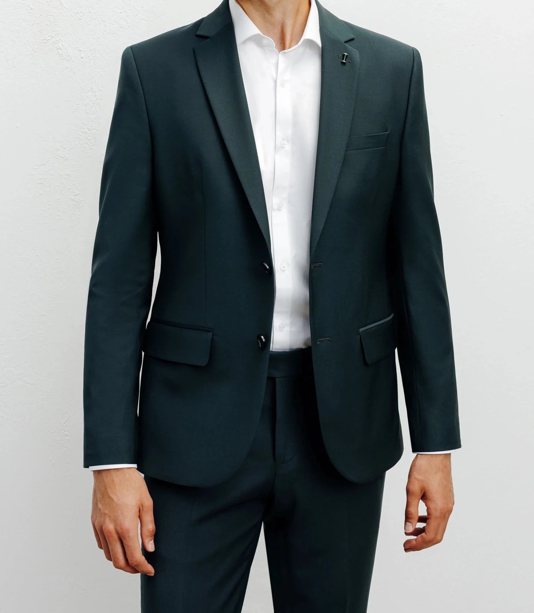 Costume ajusté 2 boutons vert - IZAC