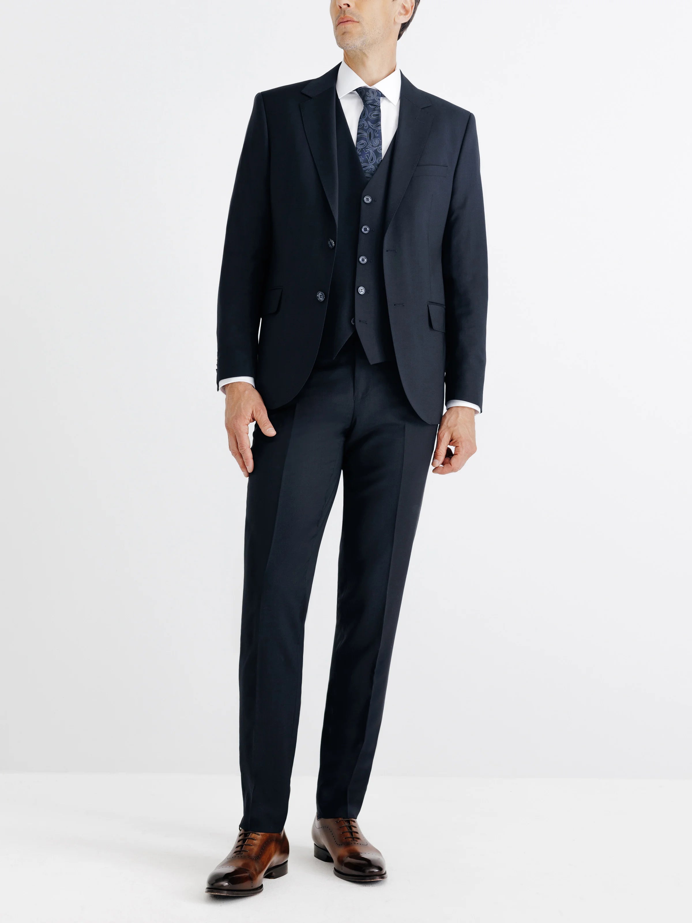 Costume 2 boutons laine bleu marine - IZAC