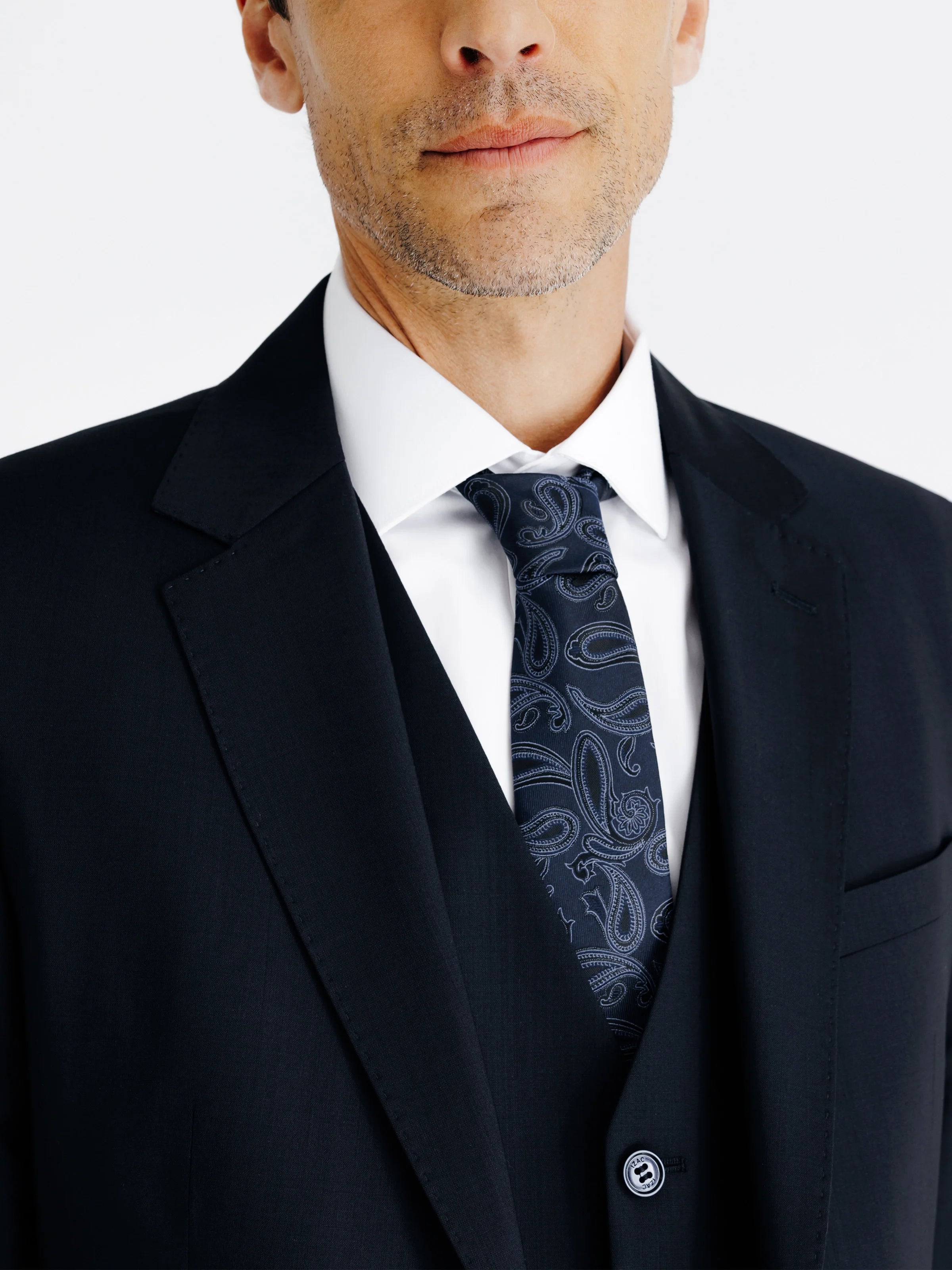 Costume 2 boutons laine bleu marine - IZAC