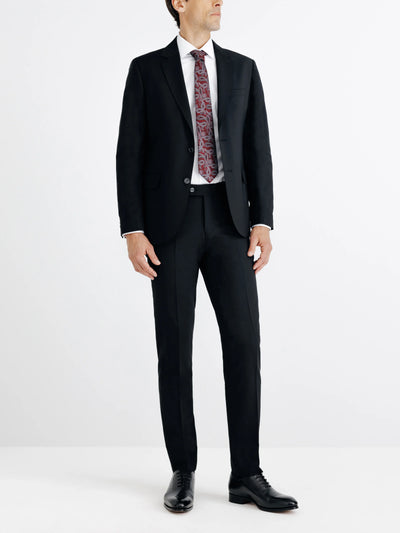 Costume 2 boutons laine bleu noir - IZAC