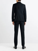 Costume 2 boutons laine bleu noir - IZAC