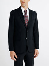 Costume 2 boutons laine bleu noir - IZAC